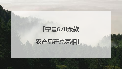 宁夏670余款农产品在京亮相