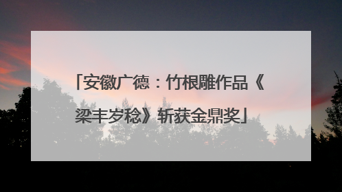 安徽广德：竹根雕作品《梁丰岁稔》斩获金鼎奖