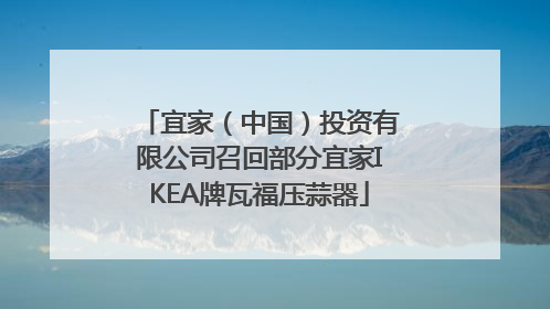 宜家（中国）投资有限公司召回部分宜家IKEA牌瓦福压蒜器