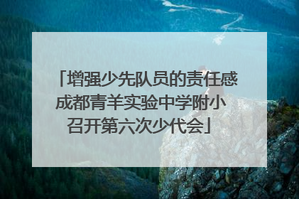 增强少先队员的责任感 成都青羊实验中学附小召开第六次少代会