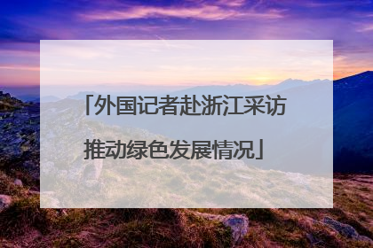 外国记者赴浙江采访推动绿色发展情况