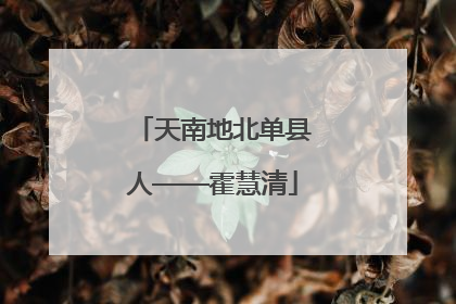 天南地北单县人——霍慧清