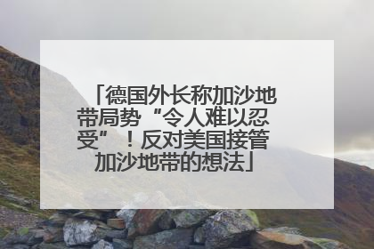德国外长称加沙地带局势“令人难以忍受”！反对美国接管加沙地带的想法
