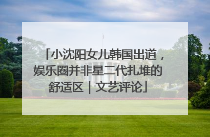 小沈阳女儿韩国出道，娱乐圈并非星二代扎堆的舒适区｜文艺评论