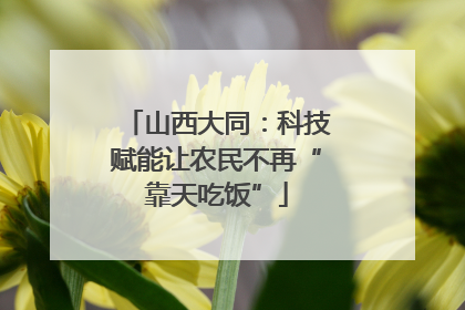 山西大同：科技赋能让农民不再“靠天吃饭”