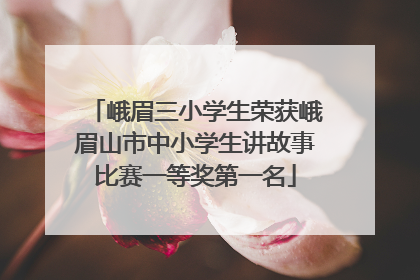 峨眉三小学生荣获峨眉山市中小学生讲故事比赛一等奖第一名