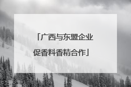 广西与东盟企业促香料香精合作