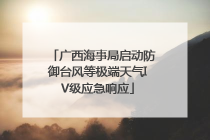 广西海事局启动防御台风等极端天气IV级应急响应
