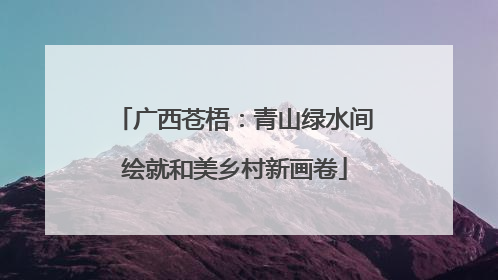 广西苍梧：青山绿水间绘就和美乡村新画卷