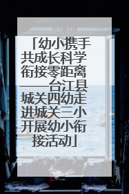 幼小携手共成长科学衔接零距离——台江县城关四幼走进城关三小开展幼小衔接活动