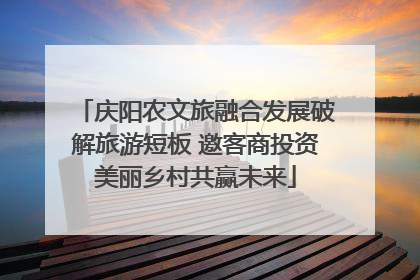 庆阳农文旅融合发展破解旅游短板 邀客商投资美丽乡村共赢未来