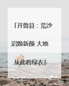 开鲁县：荒沙沼焕新颜 大地从此着绿衣