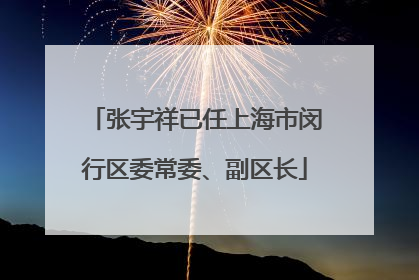 张宇祥已任上海市闵行区委常委、副区长