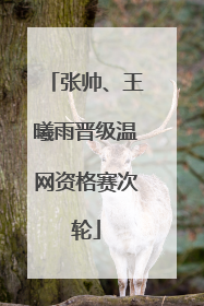 张帅、王曦雨晋级温网资格赛次轮