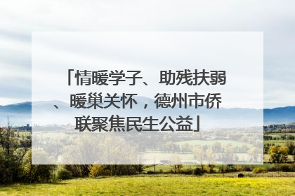 情暖学子、助残扶弱、暖巢关怀，德州市侨联聚焦民生公益