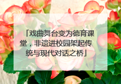 戏曲舞台变为德育课堂，非遗进校园架起传统与现代对话之桥