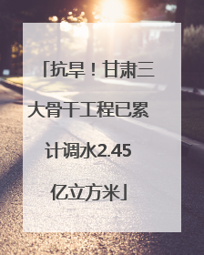 抗旱！甘肃三大骨干工程已累计调水2.45亿立方米