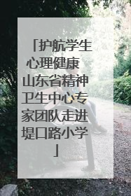 护航学生心理健康 山东省精神卫生中心专家团队走进堤口路小学