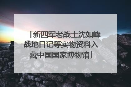 新四军老战士沈如峰战地日记等实物资料入藏中国国家博物馆