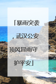 暴雨突袭，武汉公安顶风冒雨守护平安