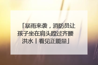 暴雨来袭，消防员让孩子坐在肩头蹚过齐腰洪水丨看见正能量