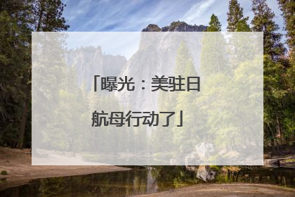 曝光：美驻日航母行动了