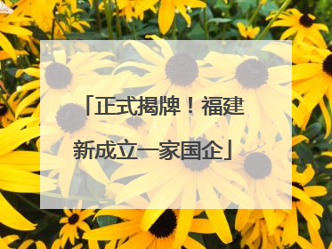 正式揭牌！福建新成立一家国企