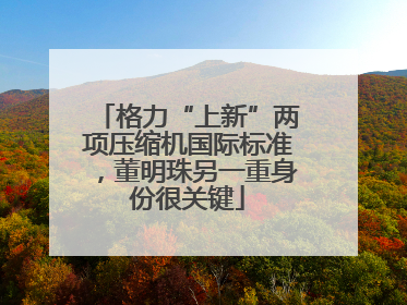 格力“上新”两项压缩机国际标准，董明珠另一重身份很关键