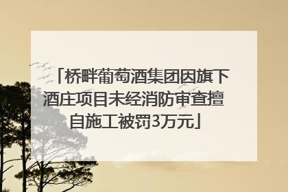 桥畔葡萄酒集团因旗下酒庄项目未经消防审查擅自施工被罚3万元