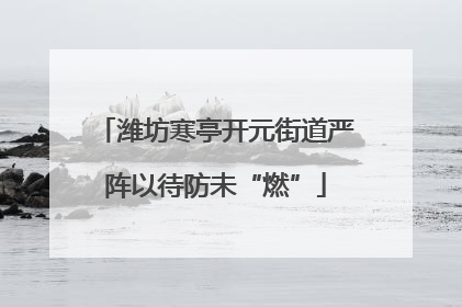 潍坊寒亭开元街道严阵以待防未“燃”
