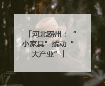 河北霸州：“小家具”撬动“大产业”