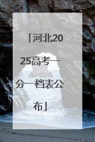 河北2025高考一分一档表公布