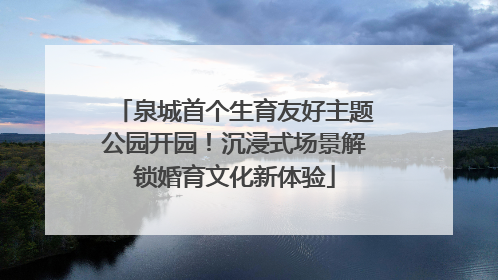泉城首个生育友好主题公园开园！沉浸式场景解锁婚育文化新体验