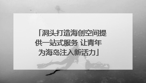 洞头打造海创空间提供一站式服务 让青年为海岛注入新活力