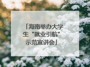 海南举办大学生“就业引航”示范宣讲会