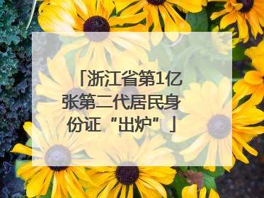 浙江省第1亿张第二代居民身份证“出炉”