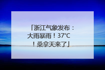 浙江气象发布：大雨暴雨！37℃！桑拿天来了