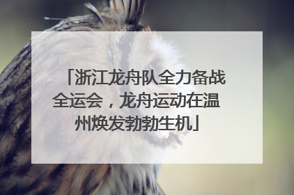 浙江龙舟队全力备战全运会，龙舟运动在温州焕发勃勃生机
