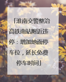 淮南交警整治高铁南站附近违停：增加地面停车位，延长免费停车时间