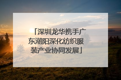 深圳龙华携手广东潮阳深化纺织服装产业协同发展