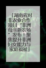 湖南省对非农业合作项目“非洲母亲新农场”发布！聚焦提升非洲妇女能力与家庭福祉