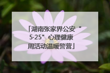 湖南张家界公安“5·25”心理健康周活动温暖警营