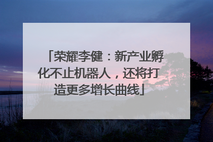 荣耀李健：新产业孵化不止机器人，还将打造更多增长曲线