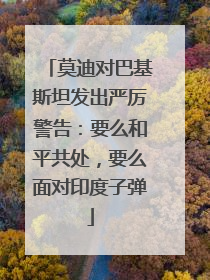 莫迪对巴基斯坦发出严厉警告：要么和平共处，要么面对印度子弹