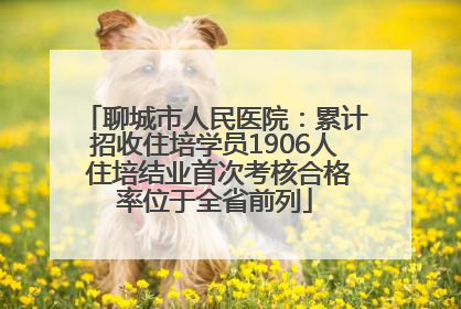 聊城市人民医院：累计招收住培学员1906人 住培结业首次考核合格率位于全省前列