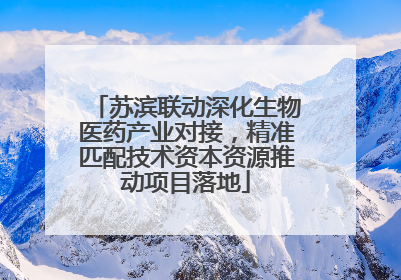 苏滨联动深化生物医药产业对接，精准匹配技术资本资源推动项目落地