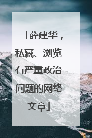 薛建华，私藏、浏览有严重政治问题的网络文章