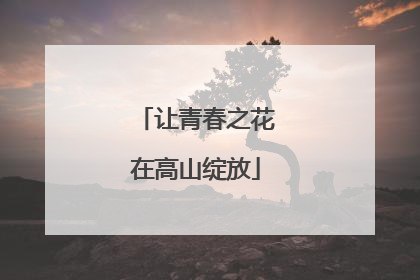 让青春之花在高山绽放