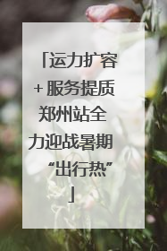运力扩容＋服务提质 郑州站全力迎战暑期“出行热”