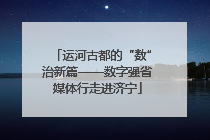 运河古都的“数”治新篇——数字强省媒体行走进济宁